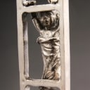 Marco Evaristti, cd. 'Kravlende børn på stige'. Skulptur af bronze
