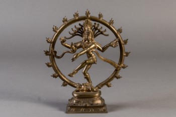 Indisk gudefigur Shiva Nataraja af bronze