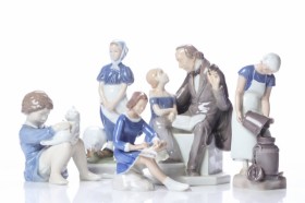 Royal Copenhagen, Bing og Grøndahl. Samling porcelænsfigurer. (5)