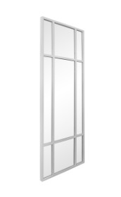 New Yorker mirror with frame in white lacquered iron. 160x60 cm.