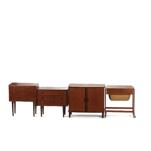 Samling møbler af teak, ca. 1950-/1960'erne (4)
