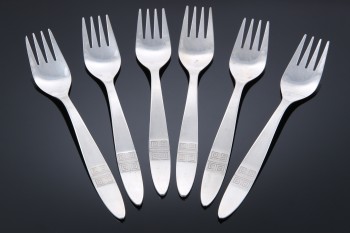 Seks sovjetiske gafler af sølv, 1970erne (6)