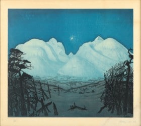 Harald Sohlberg. Vinternatt i fjellene, 1917.