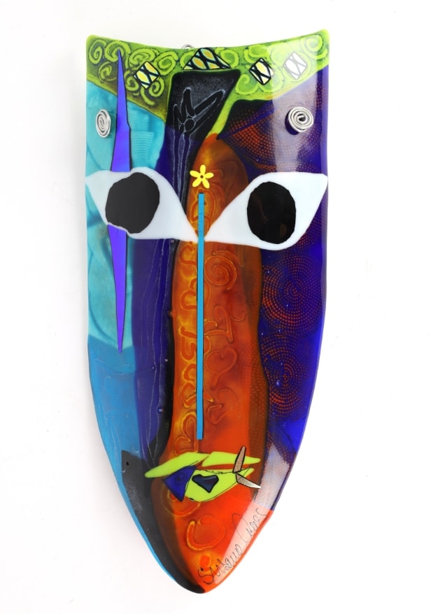 Susanne Aaes (b. 1960): Mask of polychrome glass with applications (cd)