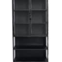 Daneline. Display cabinet in black lacquered metal.