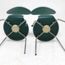 Arne Jacobsen (1902-1971) for Fritz Hansen: Two green 'Ant' chairs model 3101 (2)