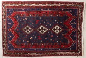 Hand-knotted Iranian rug.