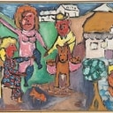 Rolf Gjedsted. Composition with figures, 1989
