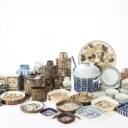 Royal Copenhagen. Samling vaser, punchbowle, tekopper mm. (54)