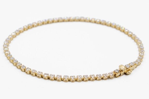 Tennisarmbånd af 14 kt guld, Lab Grown diamanter, 3.00 ct