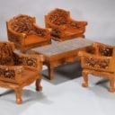 Oriental handmade lounge set with accompanying coffee table (5)