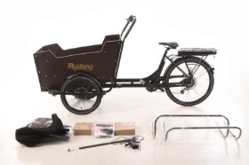 Mustang Cargo Electric cargo bike with 8 gears - Black