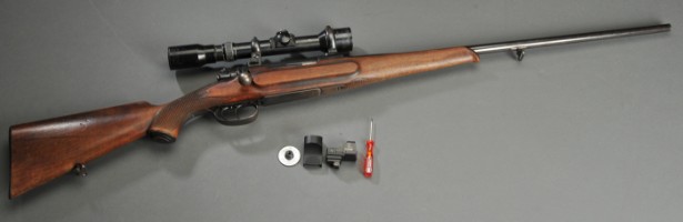 Mauser 98 civil kal. 6,5x55 med Berlin kikkert samt Doctor red dot - Lauritz.com