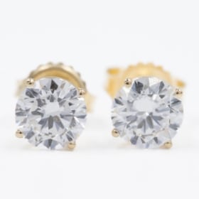 Par brillant ørestikker af 14 kt guld med Lab Grown diamanter på 2.00 ct. (2)