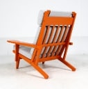 Hans J. Wegner. High-backed armchair, model GE-375, newly lacquered