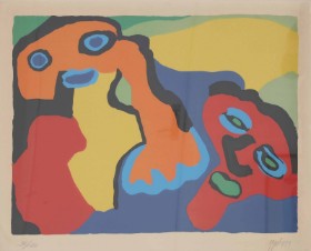 Karel Appel (1921-2005): Figure composition, lithography (cd)