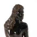 Anna Marie Junker. Female figure in black-glazed stoneware, H. 41 cm
