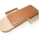 Mot & Bergstrøm for FDB: 'Radius' bench made of solid oak, model F24 with leather cushions