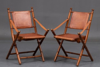 Par safaristole, Faux Bamboo Campain Chair (2)