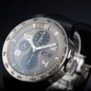 Porsche Design. Men's chronograph model Flat Six in steel with gray dial - box + certificate. 2009