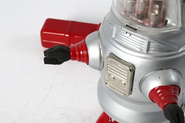 Ha Ha Toy. Robot Piston Action. Batteridrevet Robot samt Lantern Robot og 4 stk. Japanske Robot Låg / topemballage og 3 Danske Filmprogrammer (9)