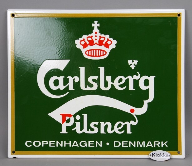 Carlsberg. Emaljeskilt mm.