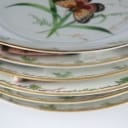 Royal Copenhagen. 'Butterfly' plates and bowl on foot, 19th century (7)