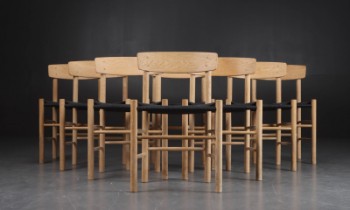 Børge Mogensen. Eight dining chairs model J39, oakwood (8)