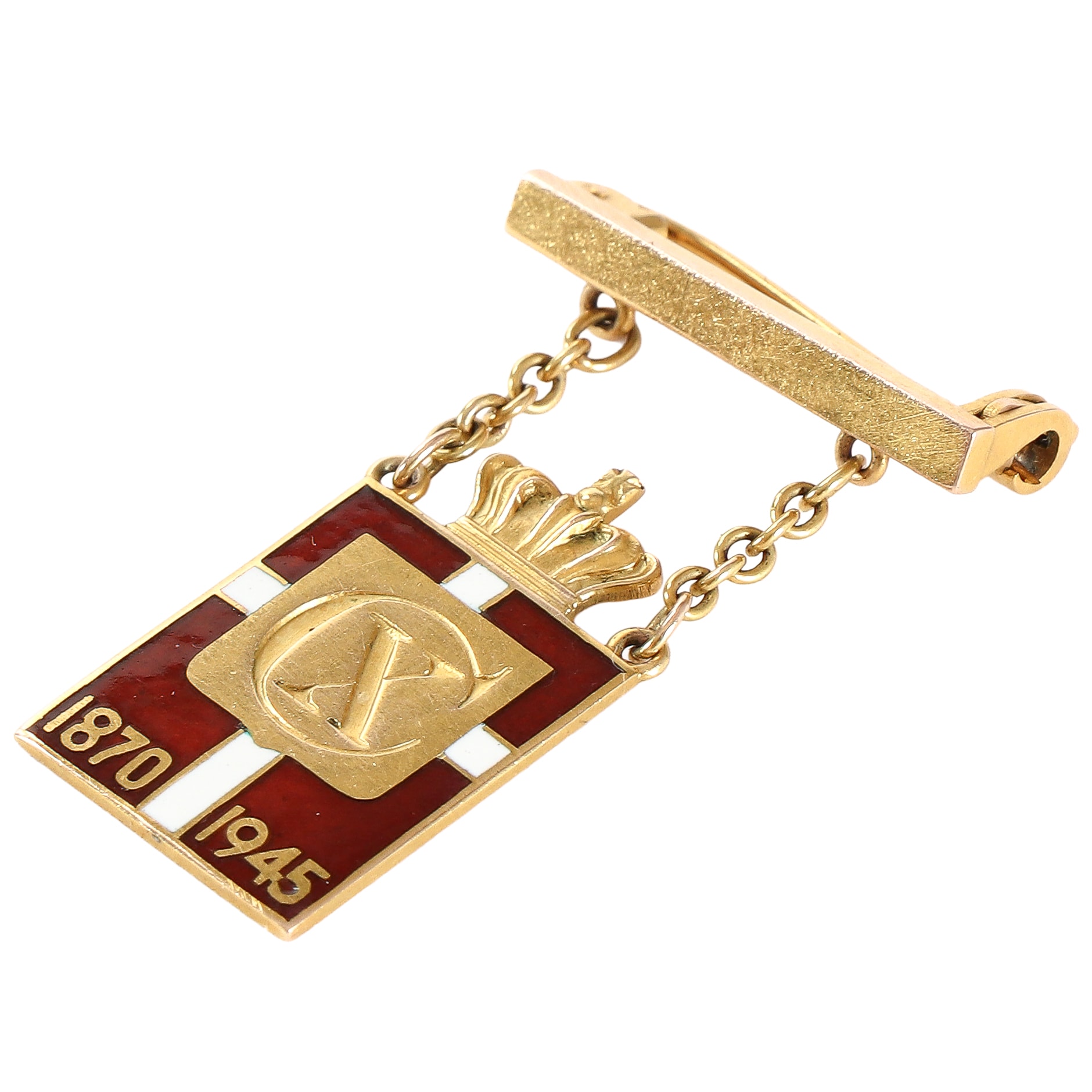 Georg Jensen. 'Royal Seal' of 14 kt. gold adorned with colored enamel.