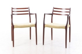 Niels O. Møller for J. L. Møbelfabrik. A pair of rosewood armchairs, model '62' (2)