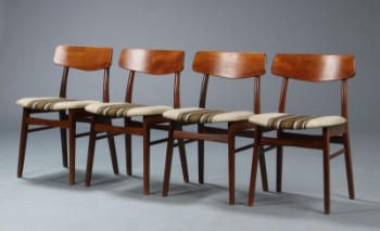 Dansk møbelproducent. Fire spisestole, teak (4)