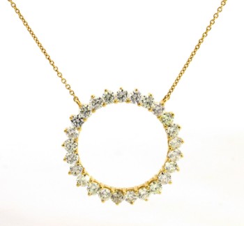 Necklace 14kt with brilliant cut diamonds1.50ct