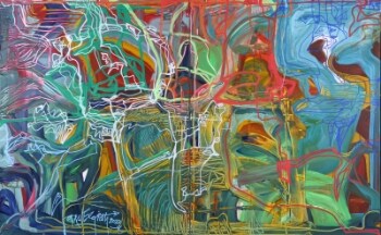 Lars Fantasiformidler Elgidh, født 1973. Abstrakt dobbeltkomposition, diptykon