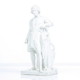 Bertel Thorvaldsen with 'Goddess of Hope', figure of bisquit porcelain