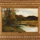 Unknown artist. Stream with fishing children