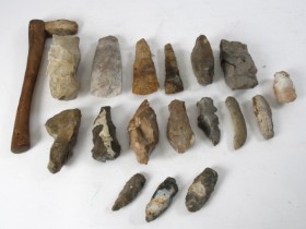 Denmark's antiquity. Collection of flint stone axes (19)