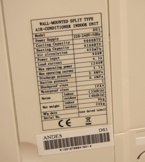Andes, Varmepumpe model DS1