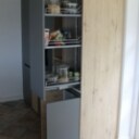 Nolte Küchen. Komplet køkken med køkkenø, bordplade i skifer m/ underlimet vask, samt fuld Bosch hvidevarepakke.