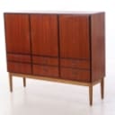 Skænk / dækketøjsskab af teak og eg, 1950-60'erne