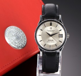 Omega 'Constellation'. Vintage men's watch in steel with silver colored pie-pan dial, approx. 1973