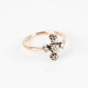 Diamantring af guld og sølv. Ringstr. 56,5.