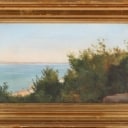 Carl Frederik Aagaard. Fjord scene. Oil on canvas.