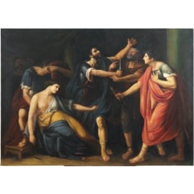 Ubekendt kunstner. Klassisk scene m/ personer.