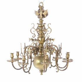 Large eight-armed ore chandelier - 1900s