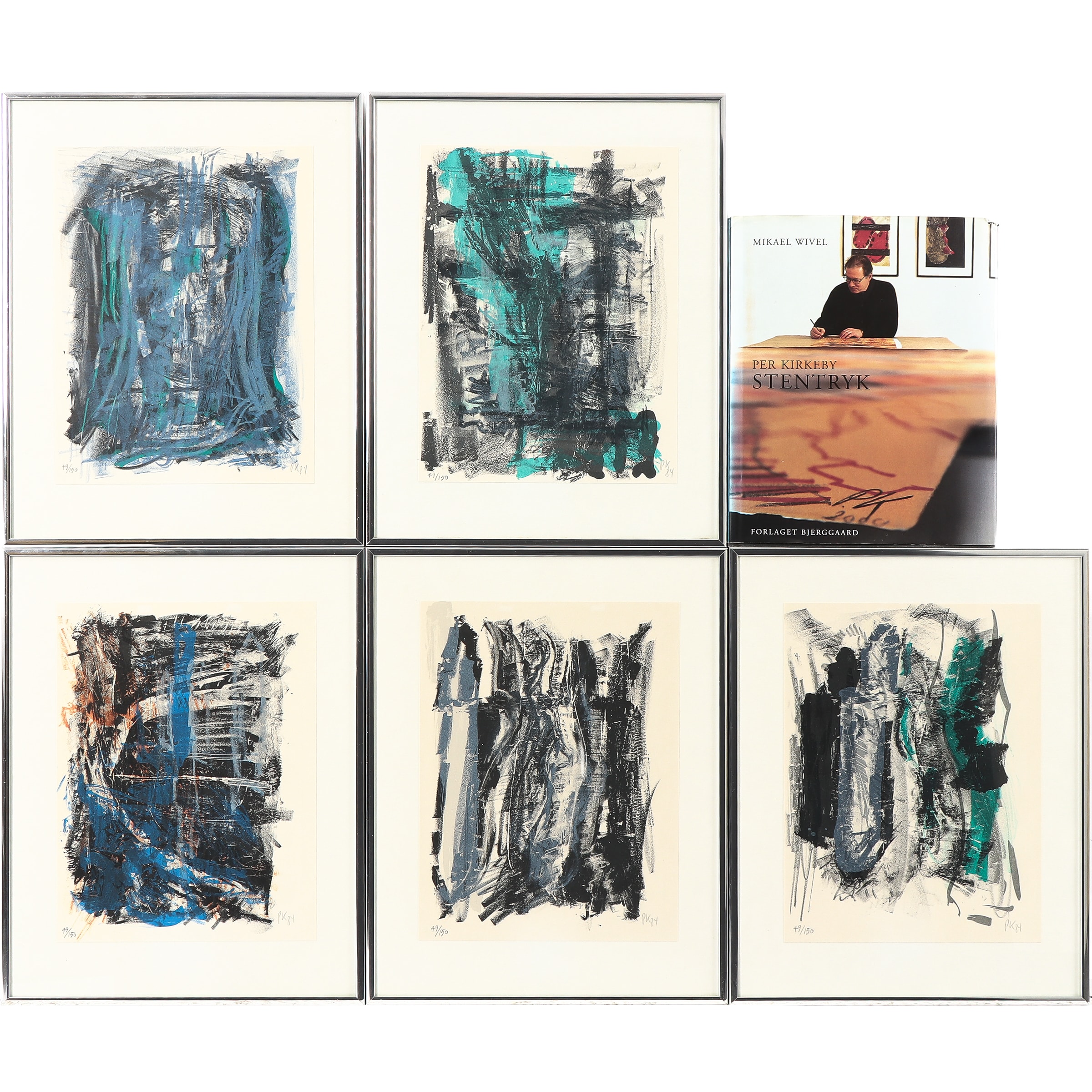 Per Kirkeby. Series of 5 lithographs 'The Little Mermaid, 1984.