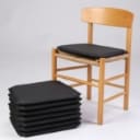 Cushion set for the 'Folkestolen', Børge Mogensen model J39. Black leather. (8)