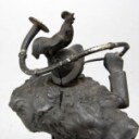 Stephan Sinding 1846 - 1922. Skulptur af gips, lurblæser