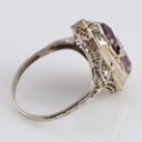 Vintage vende-ring i 14 kt. guld med ametyst / camé og små diamanter