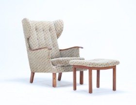 Fritz Hansen: Wingback chair and stool - 1930s (2)