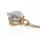 Solitaire pendant with necklace, lab-created diamond of 3.08 ct